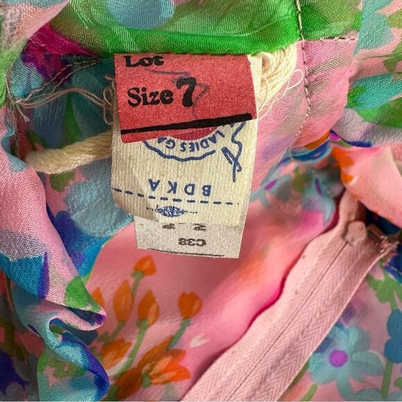 NWT Vintage Formal Maxi Dress Floral 60’s 70’s Size 7 - Picture 5 of 15